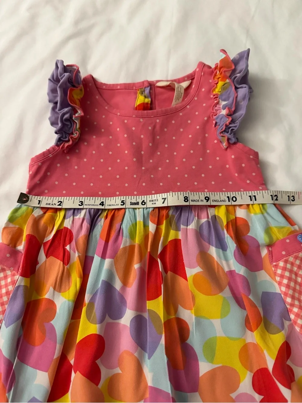 Matilda Jane Girls' Pink Heart-Print Ruffle Top with  Lavender Leggings
